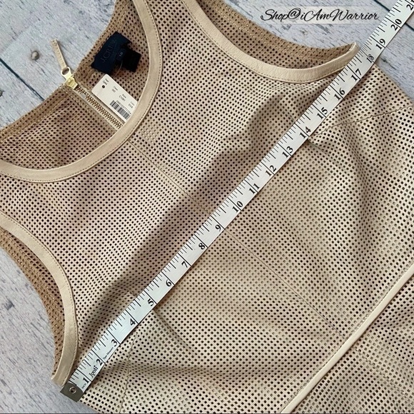 J.Crew Collection NWT rare ecru perforated leather a-line dress *shop@iamwarrior - Picture 7 of 11